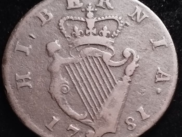 #876 - Hibernia - Ireland - 1781 - Half Penny