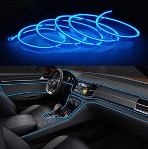 NEW Car Interior EL Wire Ambient LED Flexible Light Strip Auto USB Rope Tape Lamp