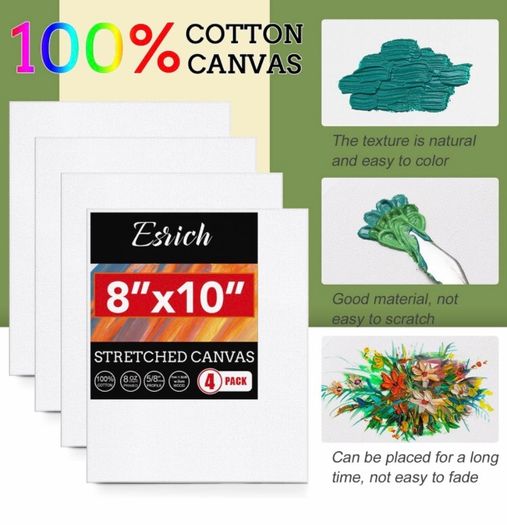 Professional Acrylic Paint Set,47PCS with Brush,Acrylic Paint,Easel,Blank Canvas,Palette,Paint Knife,Brush Cup and Art Sponge