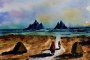 skellig trek watercolour