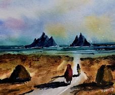 skellig trek watercolour
