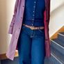 Vintage Genuine Leather Trench Coat - Burgundy With Belt  -  S / 36 / 8 Image 3