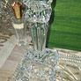 A Beautiful and Elegant Vintage 4 Piece Crystal Vanity Set, 2 candle sticks dish with lid and large tray., perfect for styling a Dressing Table, Boudoir, or Bathroom vanity. Postage Available or Collection Image 3