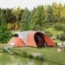 3000mm Waterproof Camping Tent for 5-6 Man, Family Tent with Porch and Sewn in Groundsheet, Portable with Bag, Orange Image 2