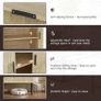 Sideboard, Buffet Storage Cabinet for Living Room, Kitchen Cupboard with Tambour Sliding Door, Storage Unit for Modern Home Dinning Room,Nature Image 4