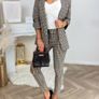 Beige checkered trousers Image 2