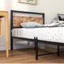 Metal Platform Bed Frame 3 FT Single with Wooden Headboard Image 4