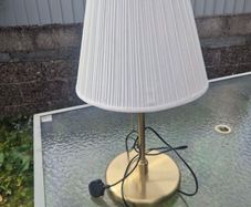 Brass Effect Table Lamp with Pleated Shade