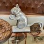 Vintage Aluminum Metal Squirrel on Log Nutcracker Image 10
