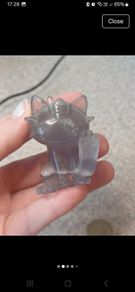 crystal fluorite meowth pokemon carving