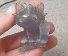 crystal fluorite meowth pokemon carving