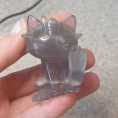crystal fluorite meowth pokemon carving