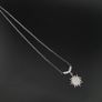 925 Sterling Silver Sparkling Sunburst Pendant Necklace with CZ Stones Elegant Radiant Star Design Image 8