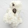 Vintage 925 Sterling Silver & Smoky Quartz Teardrop Scrollwork Pendant Image 8