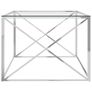 Coffee Table Silver 120x60x45 cm Stainless Steel and Glass Image 3