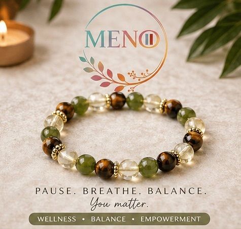 Menopause Wellness Bracelet - Tiger's Eye, Citrine & Green Gemstone Self Care Gift