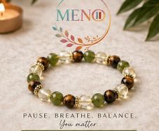 Menopause Wellness Bracelet - Tiger's Eye, Citrine & Green Gemstone Self Care Gift