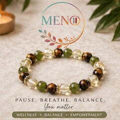 Menopause Wellness Bracelet - Tiger's Eye, Citrine & Green Gemstone Self Care Gift