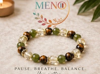 Menopause Wellness Bracelet - Tiger's Eye, Citrine & Green Gemstone Self Care Gift