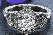 Vintage Style Crystal Silver Ring