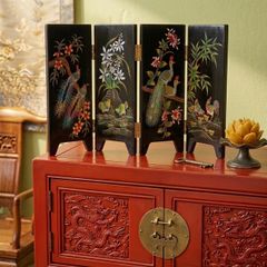 Antique oriental folding screen