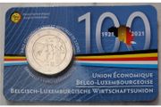 Belgium 2 Euro Base Metals Brilliant Uncirculated Coin 2021 - 100 Years of Economic Union Belgium-Luxembourg - 2 Euro Commemorative Coin