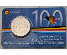Belgium 2 Euro Base Metals Brilliant Uncirculated Coin 2021 - 100 Years of Economic Union Belgium-Luxembourg - 2 Euro Commemorative Coin