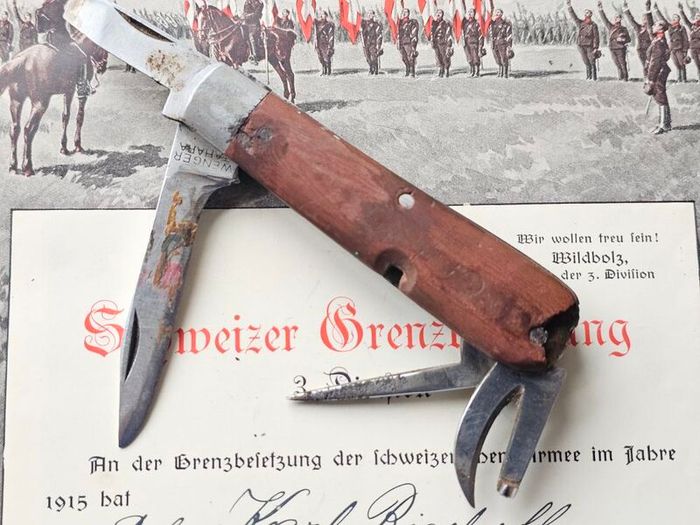 Antique 1910s Wenger Tahara Original Swiss Army Knife from mid 1910 over 100years old Collectable Militaria