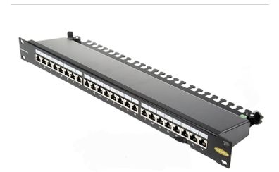 Brand-Rex Cat6Plus Series Cat6 24 Port RJ45 LSA Patch Panel STP 1U Black