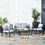 4 Piece Garden Sofa Set with Cushions Image 3