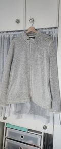 Light Grey Weird Fish Zip up Cardigan size Large