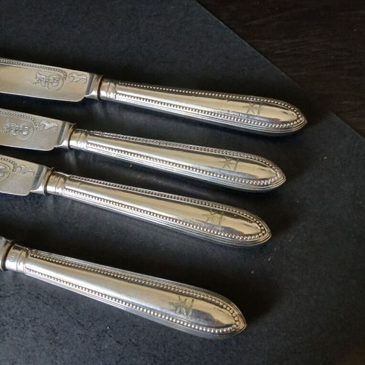 Antique Harrison Brothers & Howson Silver Plated Fish Knives Set of 4 HB&H Sheffield