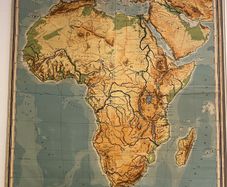 Original 1951 German School Wall Map of Africa published by Georg Westermann
