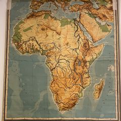 Original 1951 German School Wall Map of Africa published by Georg Westermann