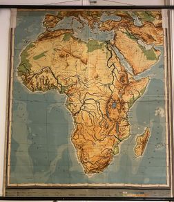 Original 1951 German School Wall Map of Africa published by Georg Westermann