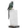 Handcrafted Serpentine Macaw Sculpture: Crystal Stone Bird Figurine Image 5