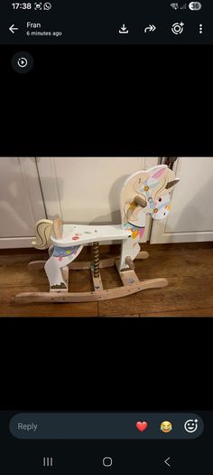 Unicorn rocking horse