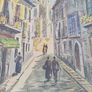 Vintage water color of a French street Image 4