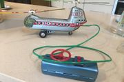 TN Helicopter Double Rotor Vintage Tin Toy made in Japan