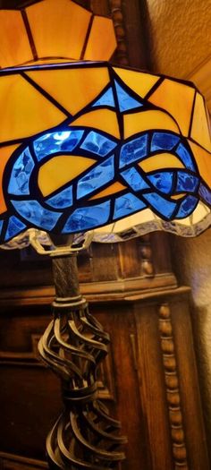 Tiffany style glass nautical table lamp