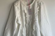 Savida off white textured top plus size New