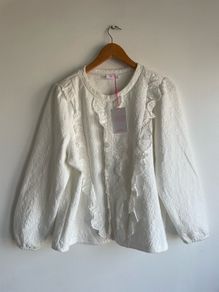 Savida off white textured top plus size New