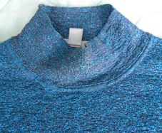 COS Metallic Sheer High-Neck Knit Top Petrol Blue