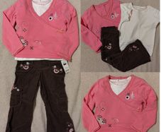 Beautiful 3 Piece Outfit,  new tops & corduroy trousers