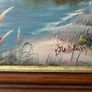 Vintage Oil painting coastal seascape Image 4