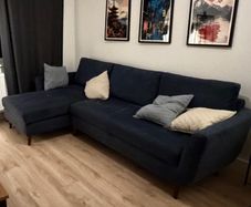 3-Seater Fabric Chaise Sofa Bed