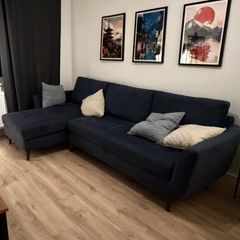 3-Seater Fabric Chaise Sofa Bed