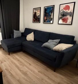 3-Seater Fabric Chaise Sofa Bed