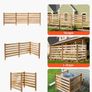 3 Panel Slatted Air Conditioner Fence Screen, Pool Equipment Enclosure with Metal Stakes 36" W x 36" Image 2