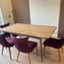 Walnut table chairs and bench (from EZ Furniture) for  sale Image 6